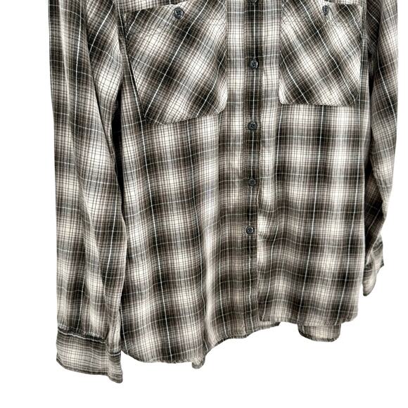 Ralph Lauren RL Utility Denim & Supply Womens Large Gray Olive Blouse Shirt Top - Picture 4 of 7